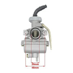 Pz20 Carburetor for 50cc 70cc 90cc 110cc 125cc 4-stroke Engine, Metal material, engine fuel mixing replacement, Silver Color
