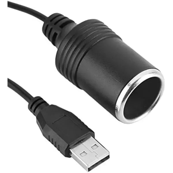 1.2m USB A male to 12V female cigarette lighter socket converter, automotive replacement use, vehicle maintenance accessory