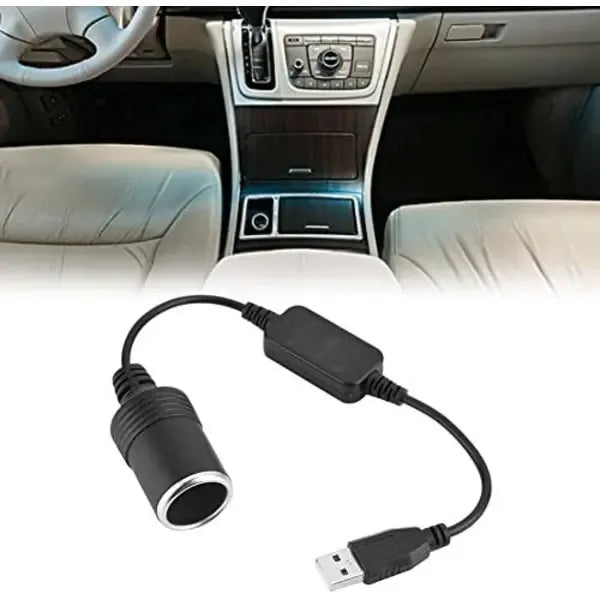 1.2m USB A male to 12V female cigarette lighter socket converter, automotive replacement use, vehicle maintenance accessory