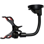 Mobile Phone Holder with Suction Cup for Car Black, ABS + PVC material, dashboard mounting, stable phone or GPS support, Black Color