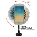 Mobile Phone Holder with Suction Cup for Car Black, ABS + PVC material, dashboard mounting, stable phone or GPS support, Black Color