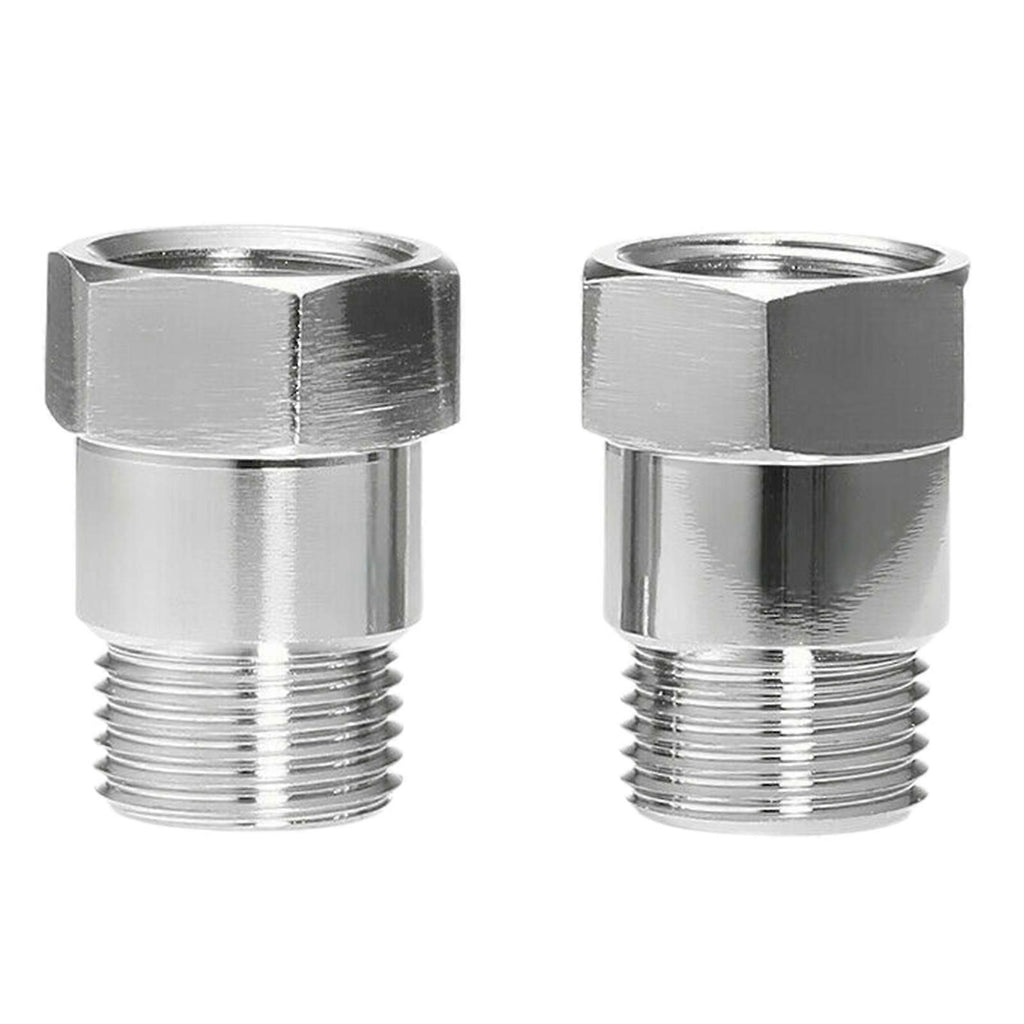 2 pcs O2 Sensor Spacer Thread Universal M18 X 1.5 Car Engine Light Oxygen Sensor Extension Adapter for Vehicle, Metal material