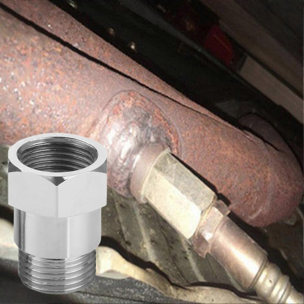 2 pcs O2 Sensor Spacer Thread Universal M18 X 1.5 Car Engine Light Oxygen Sensor Extension Adapter for Vehicle, Metal material