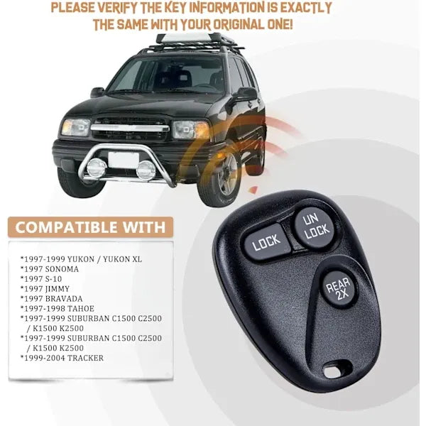 Keyless Car Key for 1997/1998/1999 Tahoe with FCC ID: ABO1502T GM/UTA: 16245100-29 or 16207901-5 (Single), automotive replacement use