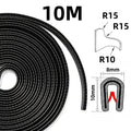 10m edge strip edge profile black edge tape clamping profile rubber, PVC + Rubber material, automotive replacement use, Black Color