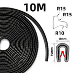 10m edge strip edge profile black edge tape clamping profile rubber, PVC + Rubber material, automotive replacement use, Black Color