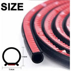 Universal Self-Adhesive D-Shape Rubber Car Door Seal Strip, 18 m Door Weatherstrip Protector, Black Color, Trim Use