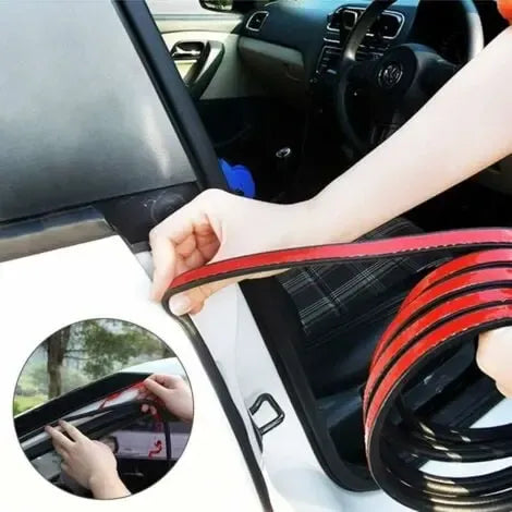 Universal Self-Adhesive D-Shape Rubber Car Door Seal Strip, 18 m Door Weatherstrip Protector, Black Color, Trim Use