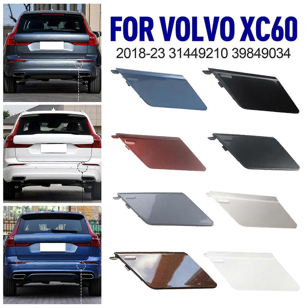 Towbar Hole Protective Cover Rear Bumper For VOLVO XC60 2018-23 39849034 31449210 Pine Gray, ABS material, direct exterior replacement, Grey Color