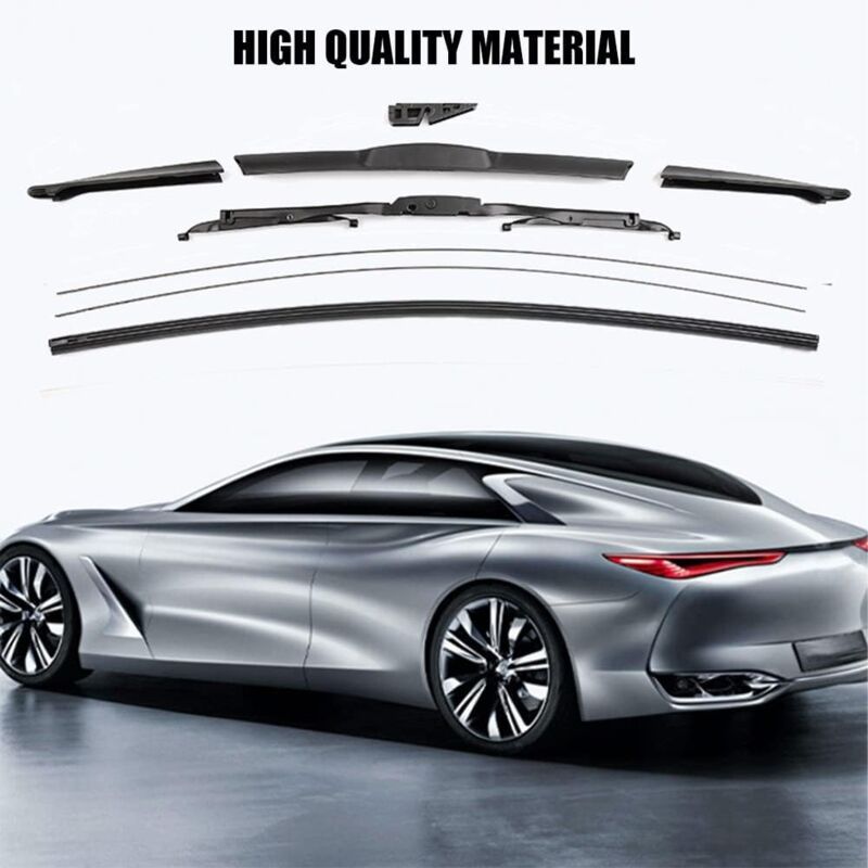 Cuttable Windshield Wiper Blades, Replacement Rubber, Prevents Glass Damage, 8 Pieces, 700 mm (Wipers Not Included)