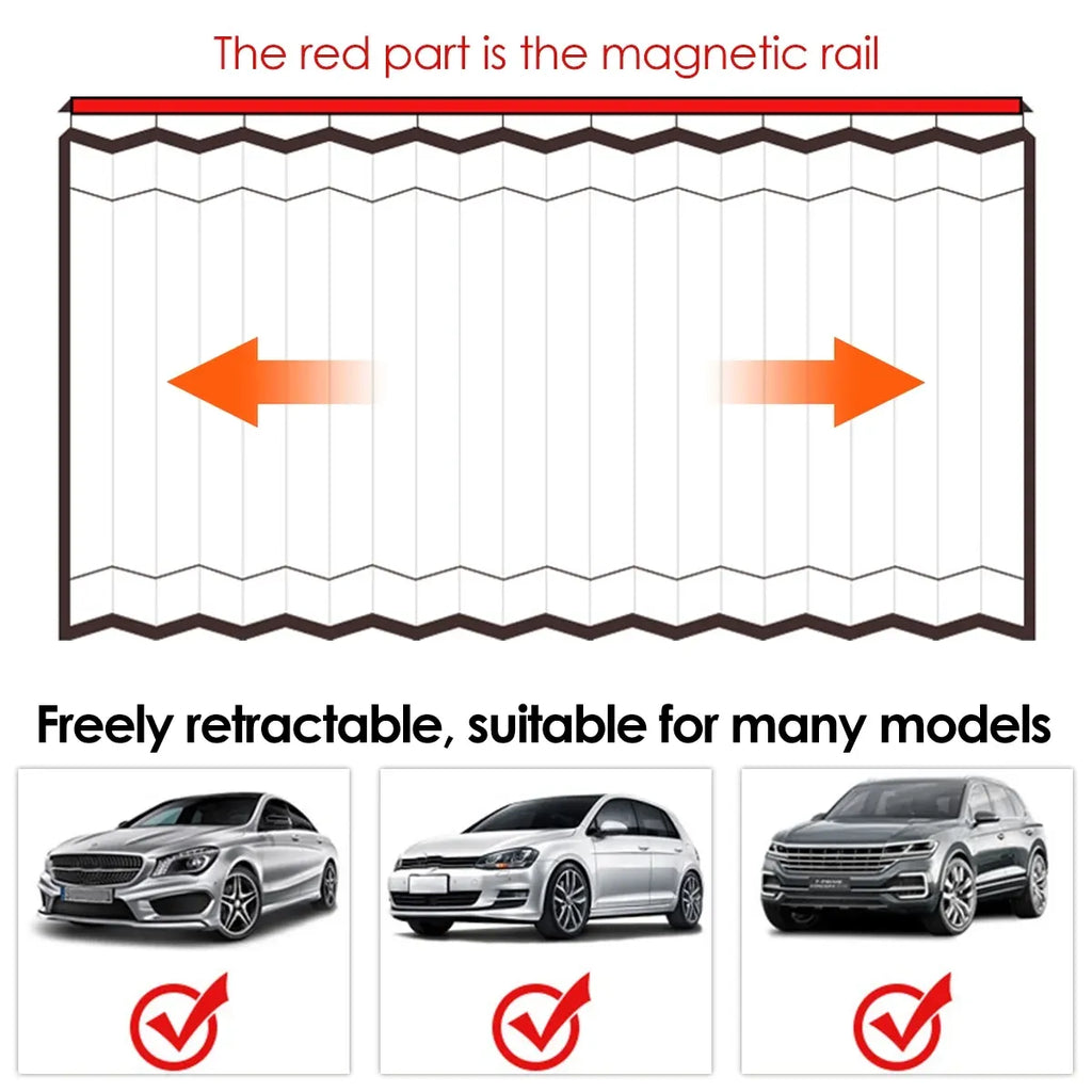 Car Window Sun Shade Magnetic Slidable Privacy Curtain Sun Protection Shield for Automotive Interior Black, for Car Truck Motorcycle and Vehicle Use
