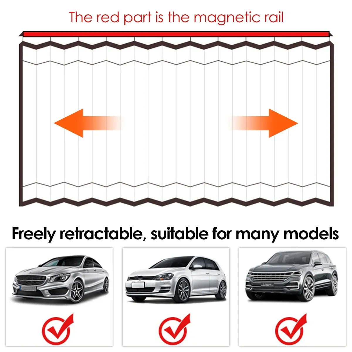 Car Window Sun Shade Magnetic Slidable Privacy Curtain Sun Protection Shield for Automotive Interior Black, for Car Truck Motorcycle and Vehicle Use