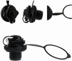 24mm Air Valve Spiral Plugs One Way Inflation Replacement for Inflatable Boat Kayak Canoe Bed Towable Tube, Black 2 Pack