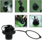 24mm Air Valve Spiral Plugs One Way Inflation Replacement for Inflatable Boat Kayak Canoe Bed Towable Tube, Black 2 Pack