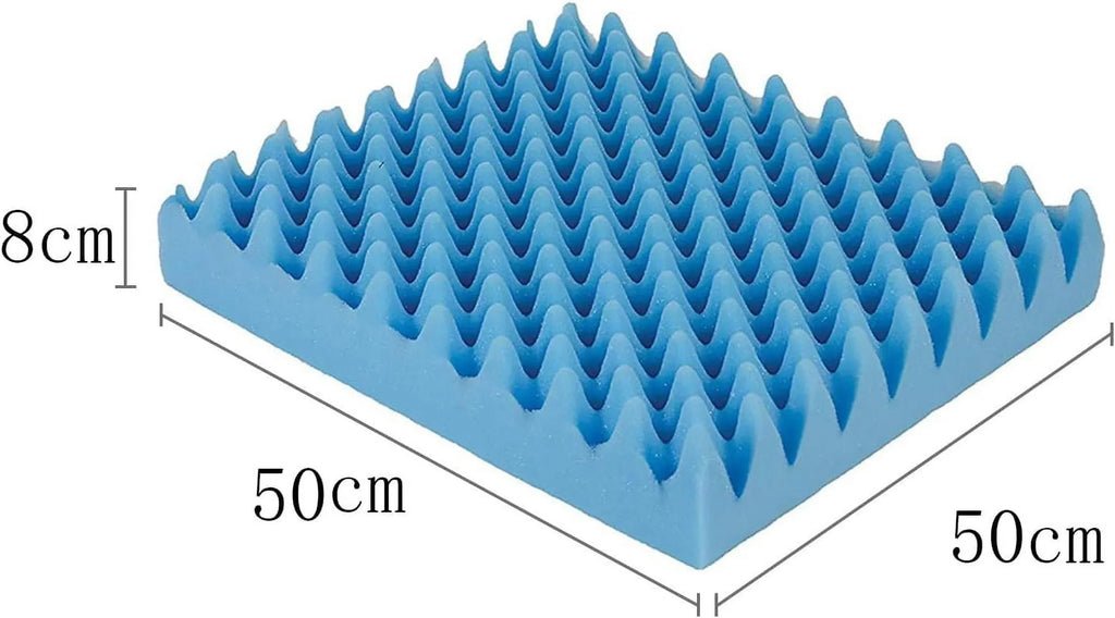 Egg Crate Foam Seat Cushion for Back Pain and Sciatica Relief, Chair Car Seat Office Wheelchair Pad, 19x19x3 Inch Blue