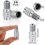 16 Pcs Flow Through Tire Valve Stem Caps, Double Valve Inflator Extensions for Truck Car RV, High Pressure, Copper Tone