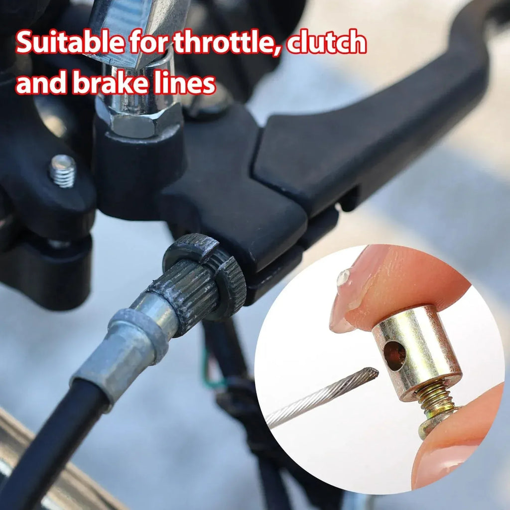 20 Pack Bike Throttle Cable Ends with Screws, Universal 1/8 Inch Solderless End Caps for Motorcycle Scooter Dirt Bike