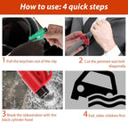 4 PCS Car Emergency Escape Tool Set with Window Breaker, Seat Belt Cutter and Survival Whistle for Drivers, 4 Colors