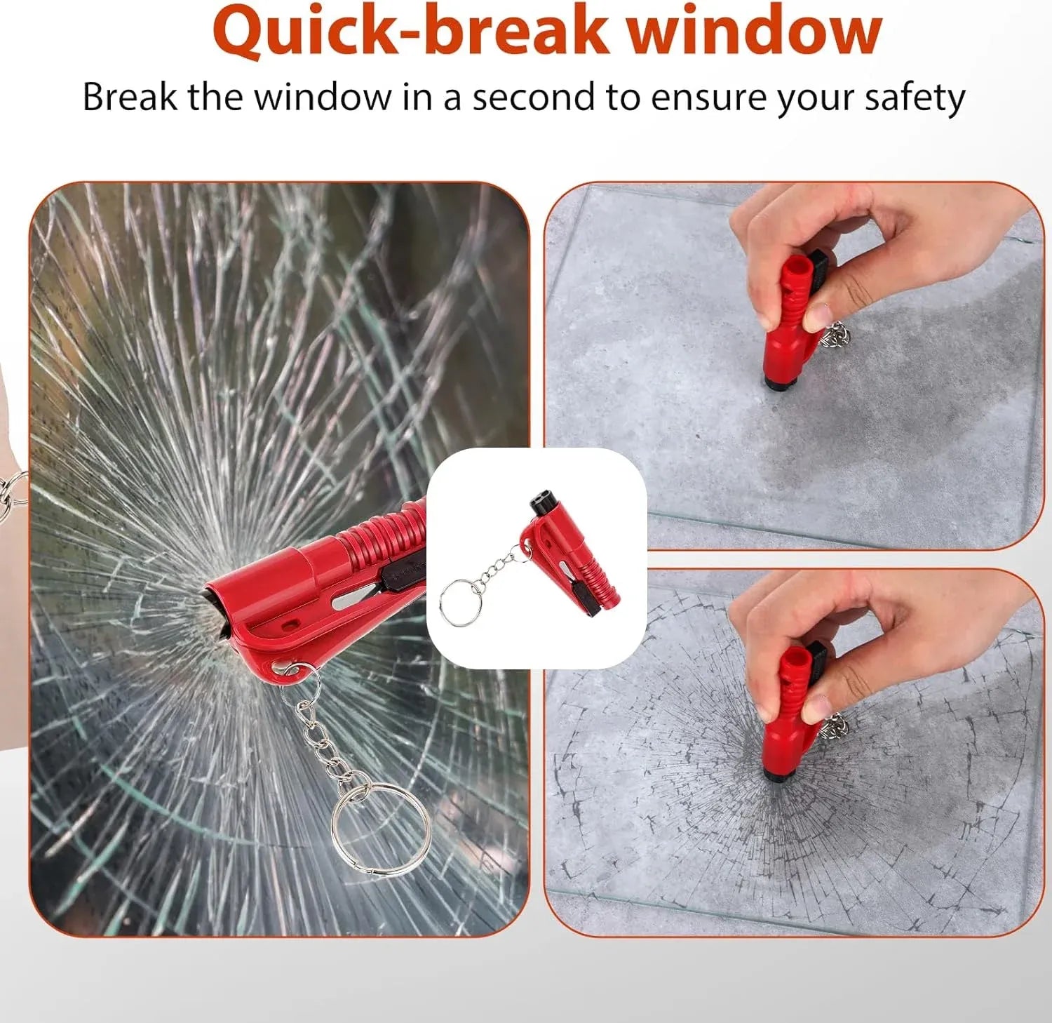 4 PCS Car Emergency Escape Tool Set with Window Breaker, Seat Belt Cutter and Survival Whistle for Drivers, 4 Colors