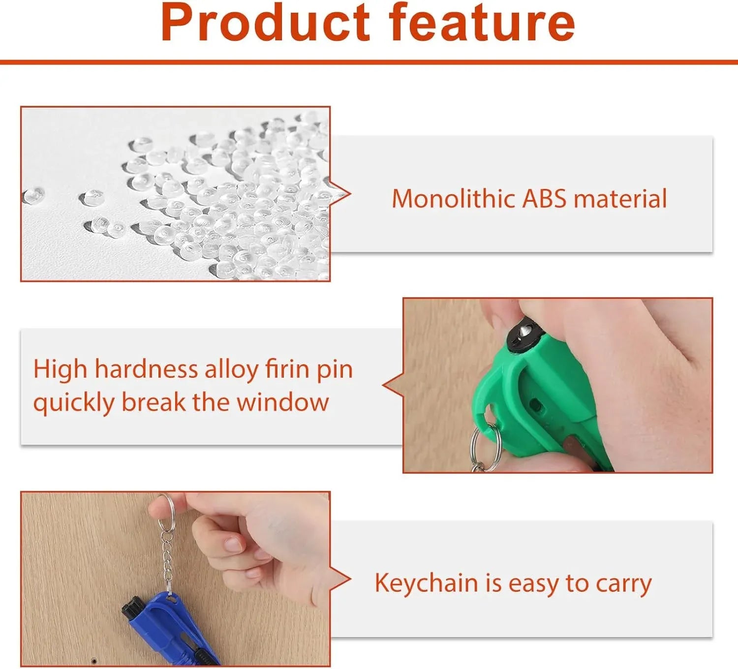4 PCS Car Emergency Escape Tool Set with Window Breaker, Seat Belt Cutter and Survival Whistle for Drivers, 4 Colors