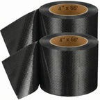 RV Underbelly Tape, Corrugated Waterproof Thick Adhesive Patch for Camper Travel Trailer Mobile Home Tear Repair, Black 2 Pack, 4 Inch X 66 Feet Size