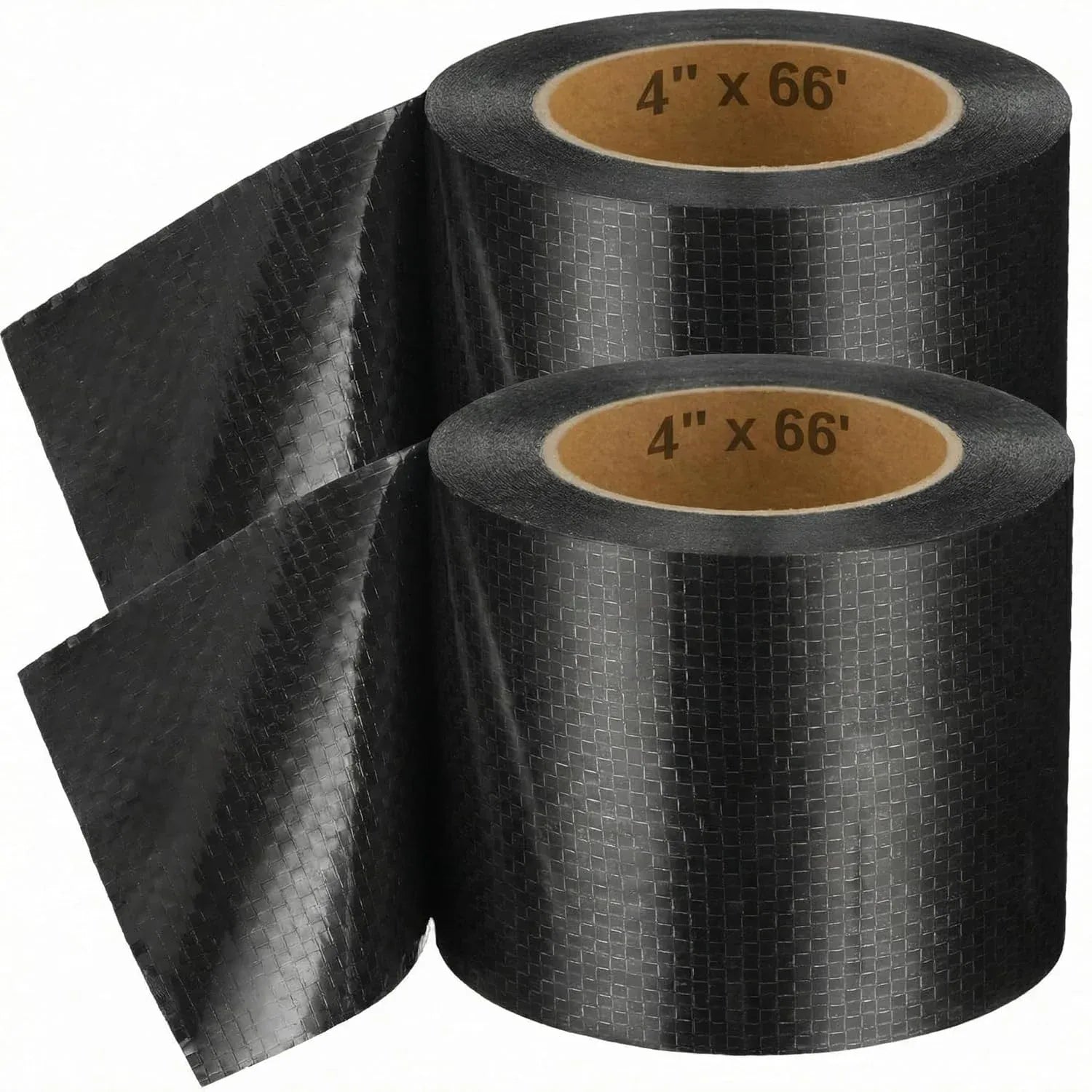 RV Underbelly Tape, Corrugated Waterproof Thick Adhesive Patch for Camper Travel Trailer Mobile Home Tear Repair, Black 2 Pack, 4 Inch X 66 Feet Size