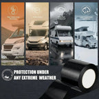 RV Underbelly Tape, Corrugated Waterproof Thick Adhesive Patch for Camper Travel Trailer Mobile Home Tear Repair, Black 2 Pack, 4 Inch X 66 Feet Size