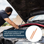 Automotive Ground Straps 10 Pack, Braided Copper Engine Bond Straps for Cars and Motorcycles, 10 Inch and 12 Inch