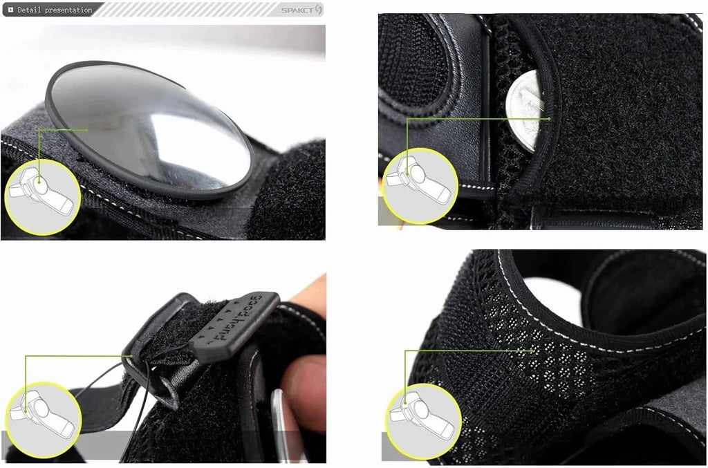 Bike Rear View Wrist Mirror Adjustable Arm Strap HD Reflex Mirror for Cyclists and Road Riding Black, Adjustable Design