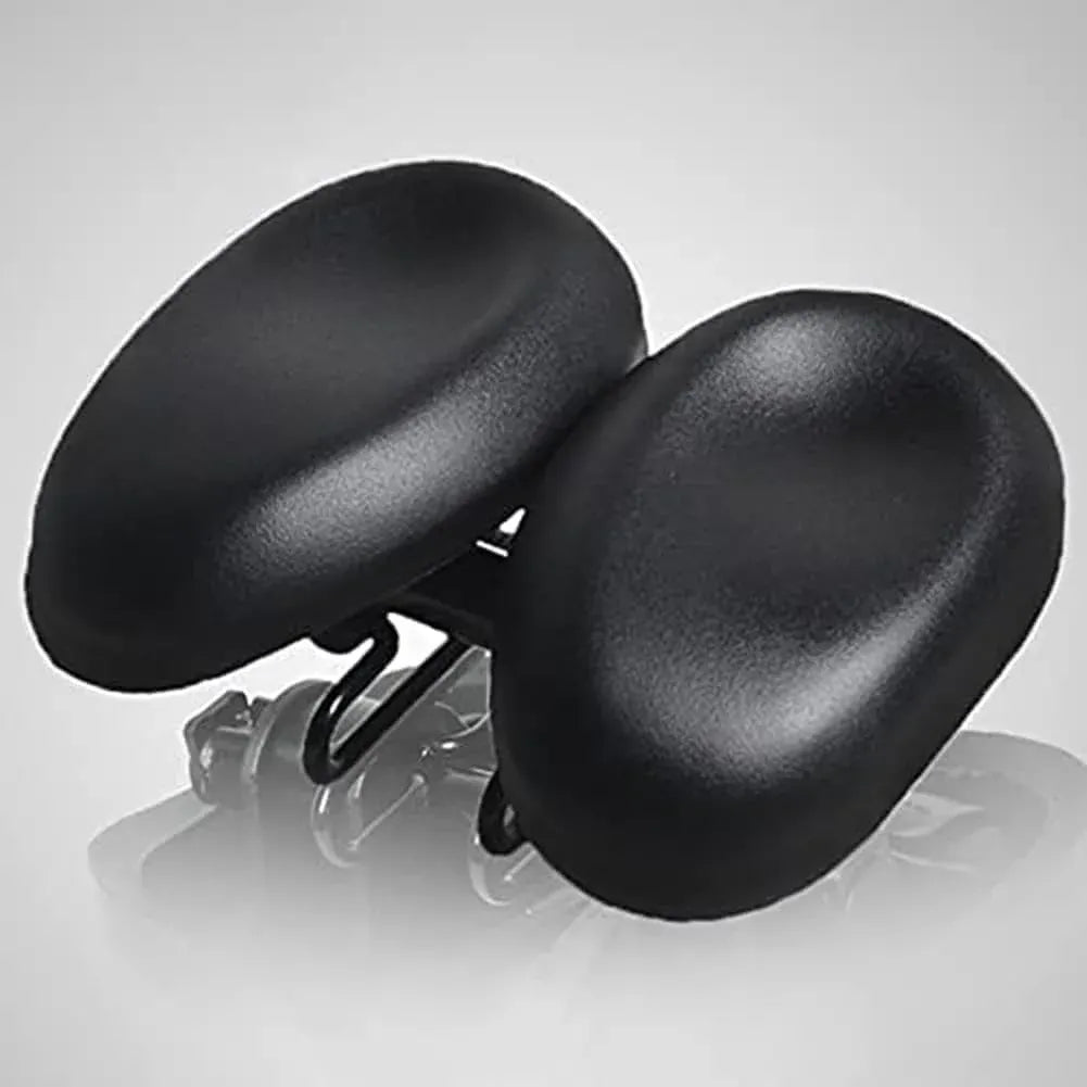 Noseless Bicycle Saddle Cushion Ergonomic Soft Double Pad Wide Cycling Seat for Men Women Black, for Bicycle Cycling and Outdoor Riding Use