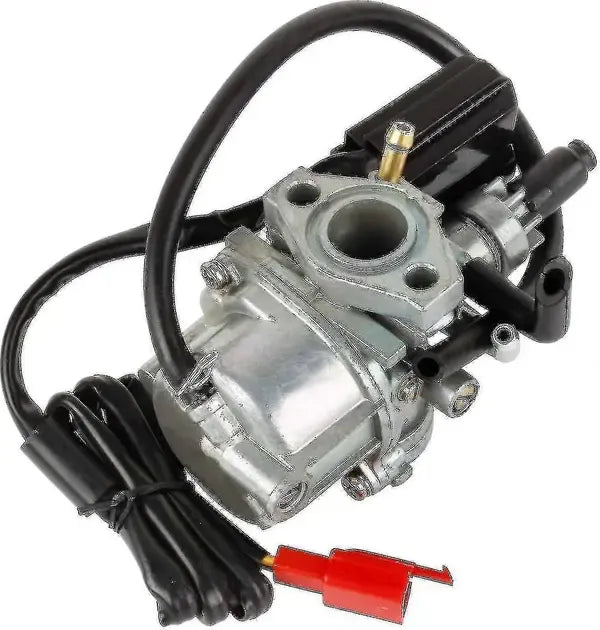 Carburetor for 50cc 2-Stroke Motorcycle Engine, Electric Choke Carb with 17mm Intake and 28mm Air Filter Interface