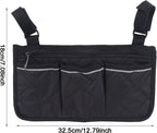 Universal Waterproof Wheelchair Armrest Storage Bag, Side Organiser for Wheelchair Child Chair and Power Chair
