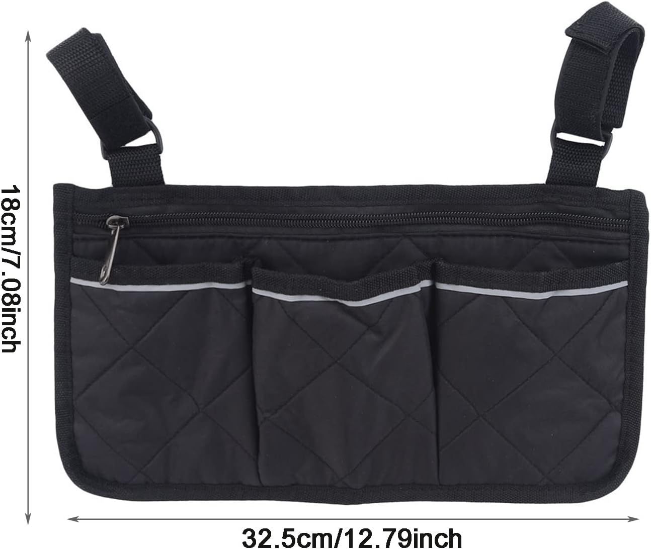 Universal Waterproof Wheelchair Armrest Storage Bag, Side Organiser for Wheelchair Child Chair and Power Chair
