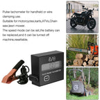 Inductive Digital Tachometer for 2-Stroke Engines, Chainsaw Lawnmower Motorcycle RPM Meter with Replaceable Battery