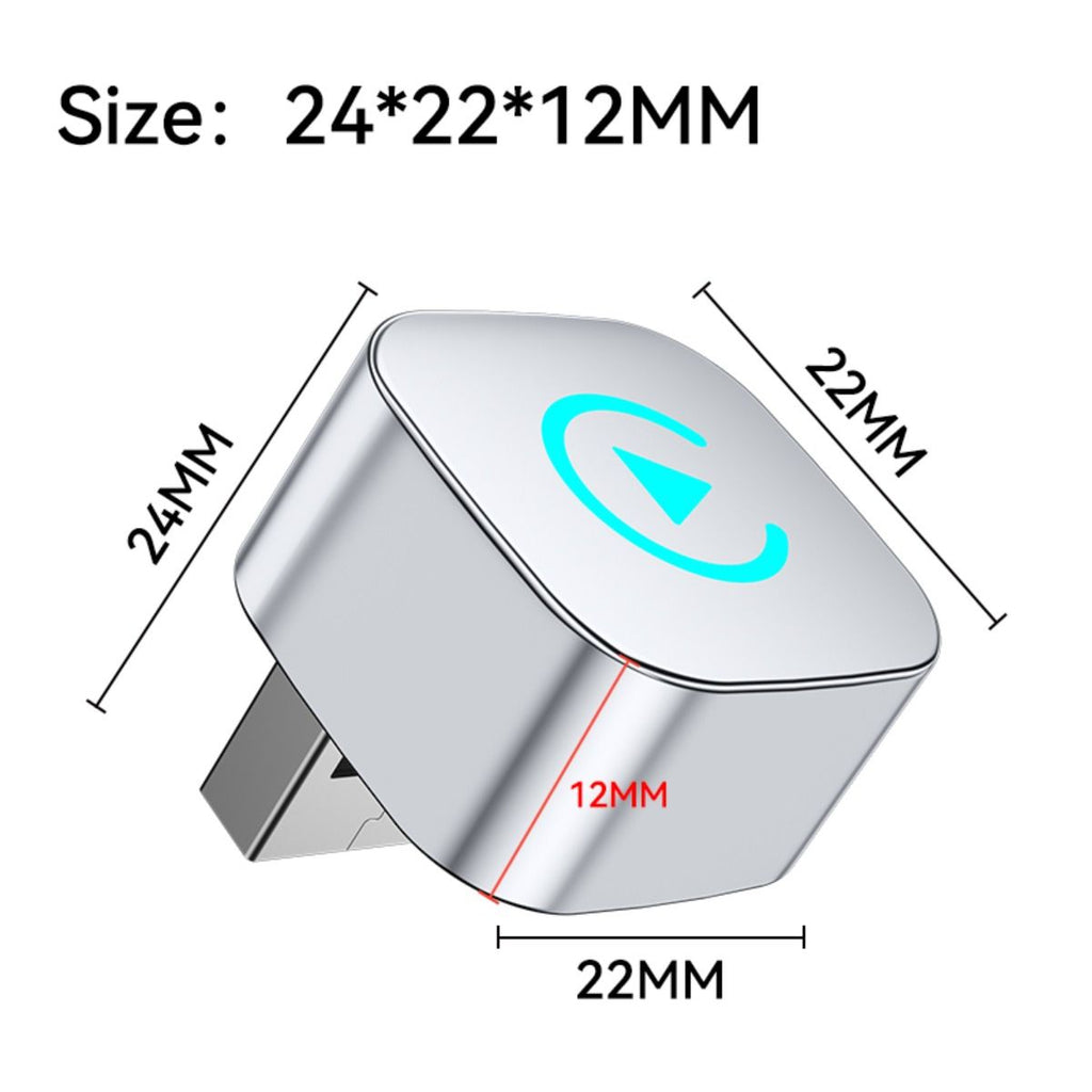 Wireless CarPlay Android Auto 2-in-1 Smart Car Connection Box for Apple iPhone and Android Devices, Size 33, Silver