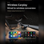 Wireless CarPlay Android Auto 2-in-1 Smart Car Connection Box for Apple iPhone and Android Devices, Size 33, Silver
