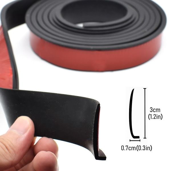 Universal Rubber Fender Flares, Car Wheel Arch Wing Expander Eyebrow Mudguard Lip Body Kit Protection, Black, 3m x 3cm