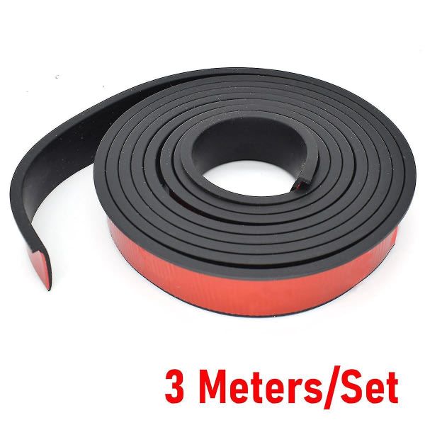 Universal Rubber Fender Flares, Car Wheel Arch Wing Expander Eyebrow Mudguard Lip Body Kit Protection, Black, 3m x 3cm