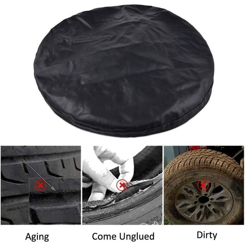 13 Inch Spare Tyre Wheel Cover for 55-58cm / 22-23 Inch Diameter, PVC Waterproof Dustproof UV Protection Cover