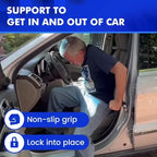 Car Assist Handle for Elderly, Vehicle Support Handle with Emergency Hammer Window Breaker for Entry and Exit, Blue
