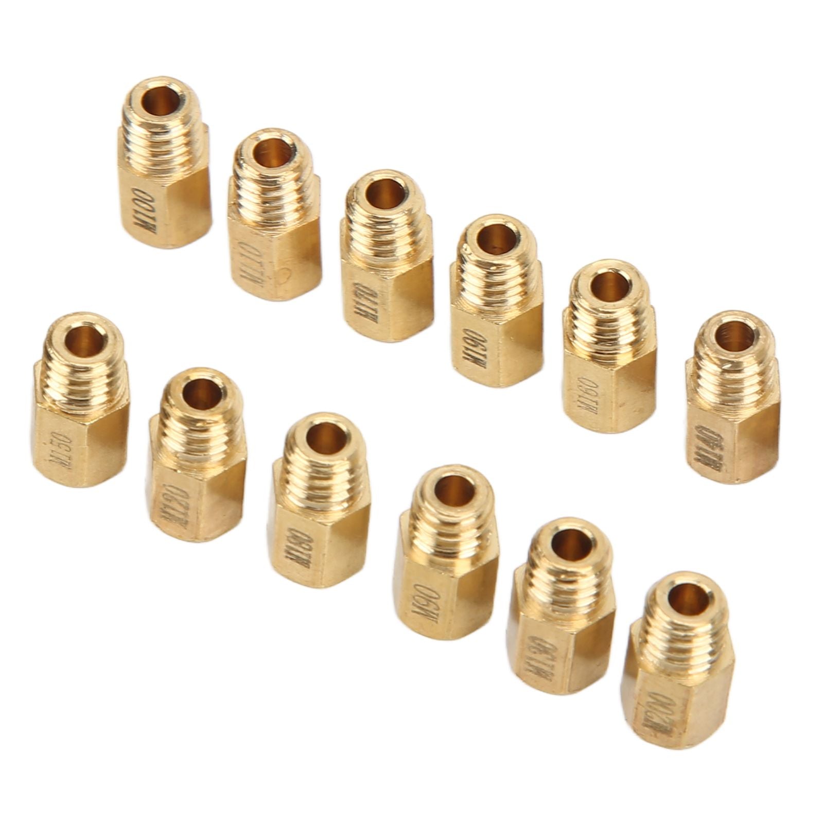12pcs Mikuni VM TM TMX Carburetor Main Jet Kit, 90-200 Metal Gold Jets for Flat Slide Carburetor Tuning Kit Set