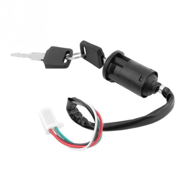 Ignition Lock Switch with 2 Keys for Motorcycle ATV Dirt Bike Go Kart, Universal 50cc-250cc Plastic Metal Replacement