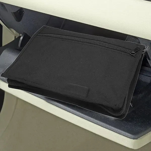 Universal Glove Box Organiser Holder for Car Manuals Documents Papers and Insurance Cards, Multiple Pockets, Black