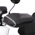 Motorcycle Handle Muff Warm Gloves, Windproof Waterproof PU Handlebar Covers with Short Plush Lining for Winter Riding
