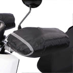 Motorcycle Handle Muff Warm Gloves, Windproof Waterproof PU Handlebar Covers with Short Plush Lining for Winter Riding