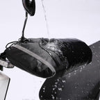 Motorcycle Handle Muff Warm Gloves, Windproof Waterproof PU Handlebar Covers with Short Plush Lining for Winter Riding
