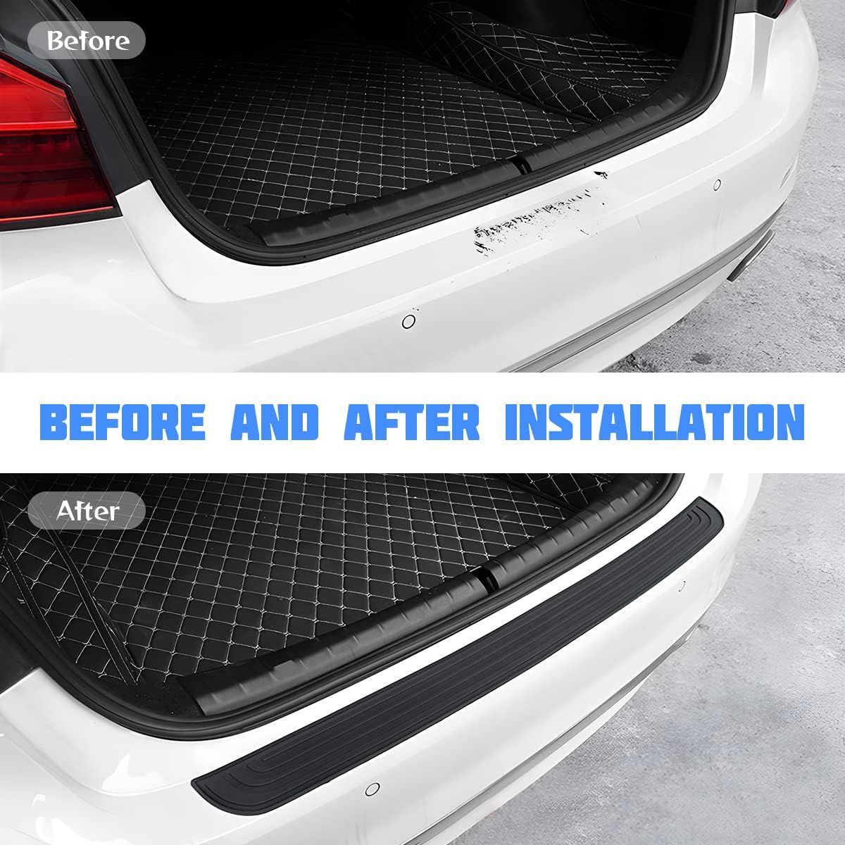 Rear Bumper Protector Rubber Boot Guard, Scratch Resistant Exterior Car Accessory for Most Vehicles, Black, 90 cm x 7 cm