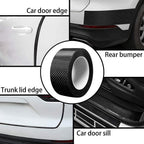 3 Rolls 5D Carbon Fibre Tape for Car Door Sill, Anti-Collision Waterproof Protector Sticker, Black, 5 cm x 3 m Each