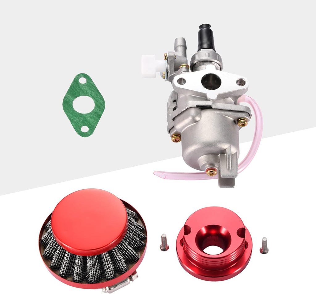 Red 2-Stroke 47cc 49cc Carburetor with Air Filter, Replacement for Mini ATV Quad Go-Kart Scooter Moped Dirt Bike