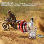 Red 2-Stroke 47cc 49cc Carburetor with Air Filter, Replacement for Mini ATV Quad Go-Kart Scooter Moped Dirt Bike